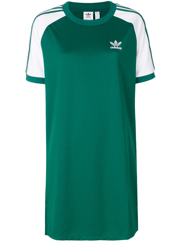 Adidas Three Stripe T-shirt Dress - Green