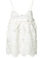 Rochas Embroidered Flower Camisole Top, Women's, Size: 38, White, Silk