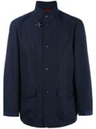 Fay Roll Neck Biker Jacket, Men's, Size: Xl, Blue, Cotton/polyamide