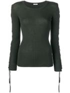 P.a.r.o.s.h. Lace-up Sleeve Jumper - Green
