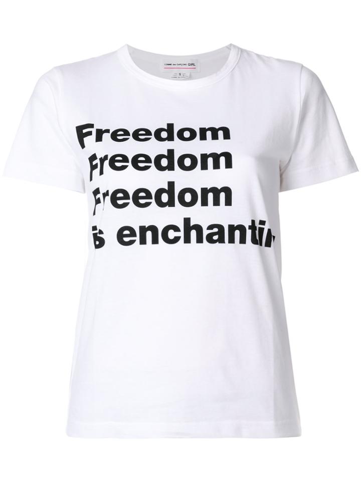 Comme Des Garçons Girl Motto Print T-shirt - White