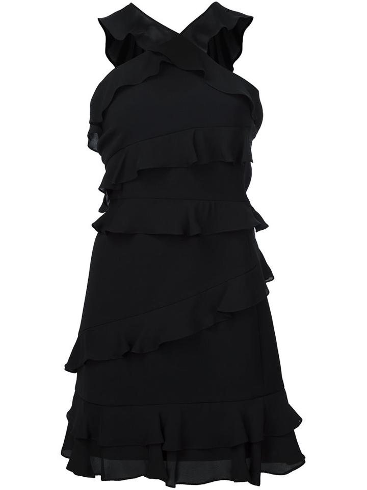 Cushnie Et Ochs Ruffled Dress, Women's, Size: 4, Black, Viscose