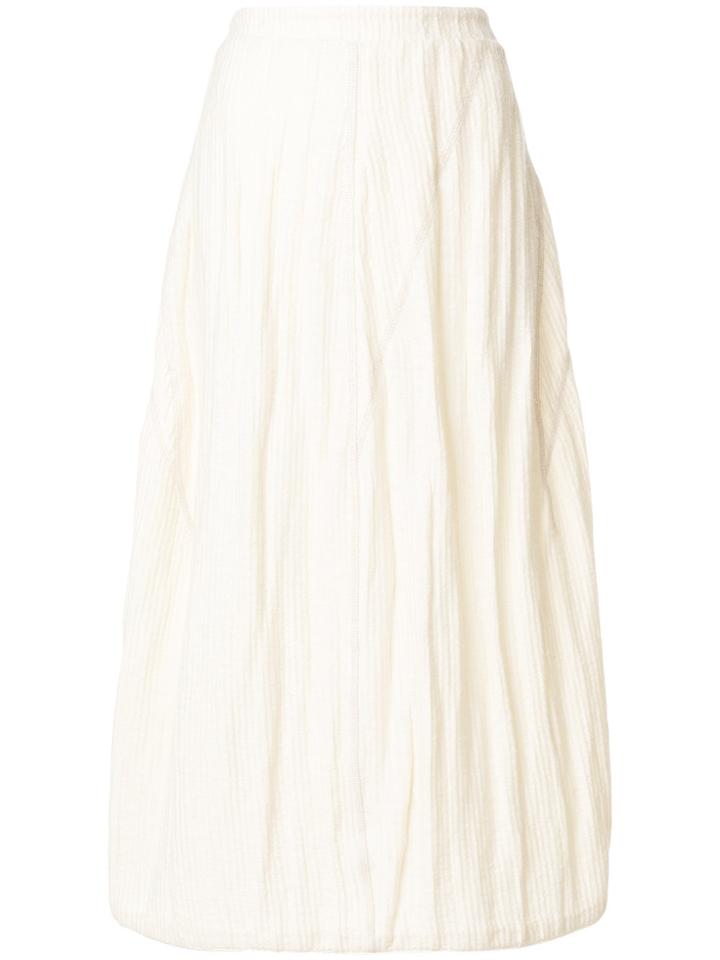 Jil Sander Pleated Midi Skirt - Nude & Neutrals