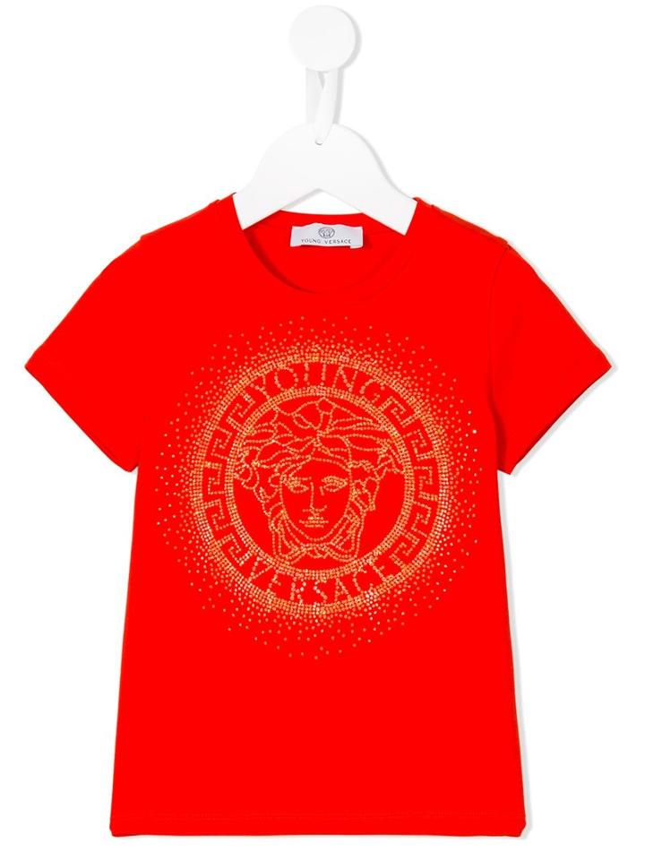 Young Versace Medusa T-shirt, Girl's, Size: 6 Yrs, Yellow/orange