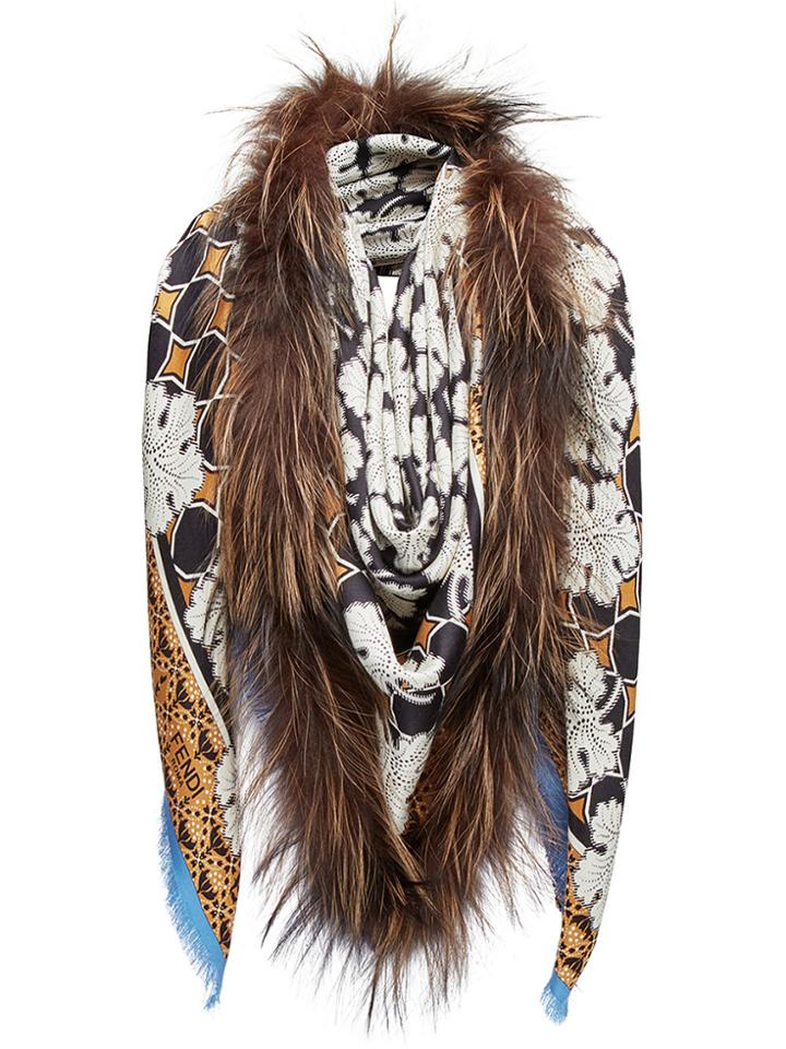 Fendi Touch Of Fur Shawl - Multicolour