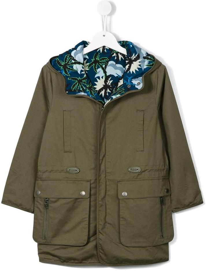 Stella Mccartney Kids Reversible Parka Coat, Girl's, Size: 12 Yrs, Green