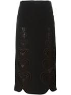 Christopher Kane Macrame Heart Skirt, Women's, Size: 6, Black, Acetate/viscose/silk
