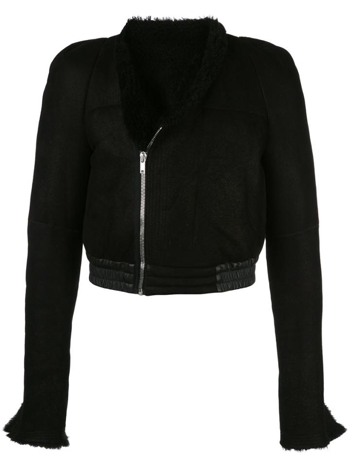 Rick Owens Larry Zionic Shearling Bomber Jacket - Black