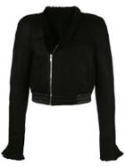 Rick Owens Larry Zionic Shearling Bomber Jacket - Black