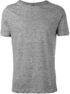 Eleventy Raw Neck T-shirt, Men's, Size: L, Grey, Linen/flax/cotton