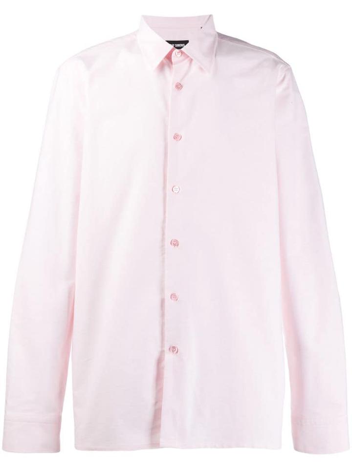 Raf Simons Embroidered Cotton Shirt - Pink