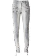Faith Connexion Lace-up Side Distressed Jeans, Women's, Size: 28, Grey, Cotton/spandex/elastane