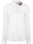 Red Valentino Bead Embroidered Collar Shirt - White