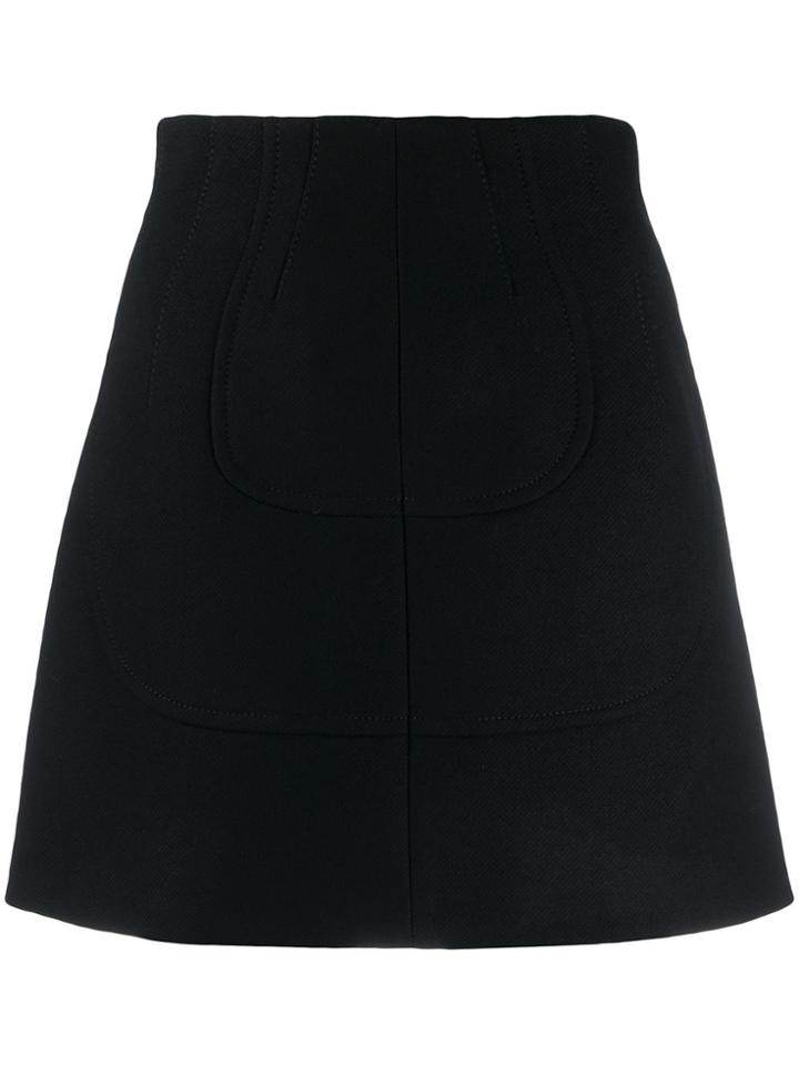 Nº21 Panelled A-line Mini Skirt - Black