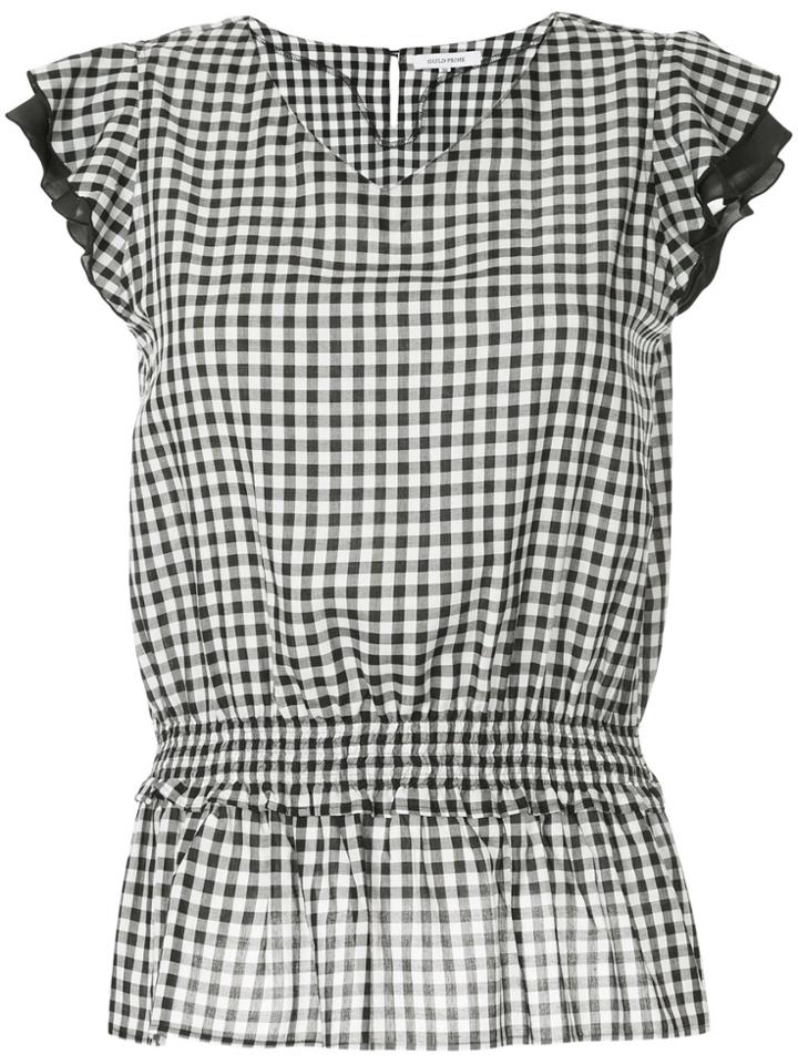 Guild Prime Gingham Peplum Top - Black