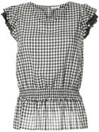 Guild Prime Gingham Peplum Top - Black