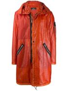 Stone Island Shadow Project Long Hooded Raincoat - Orange