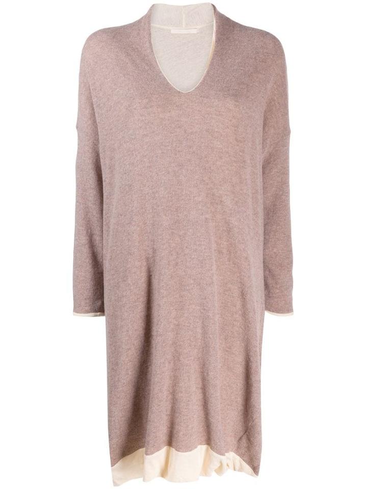 Elsa Esturgie Draped V-neck Jumper Dress - Pink