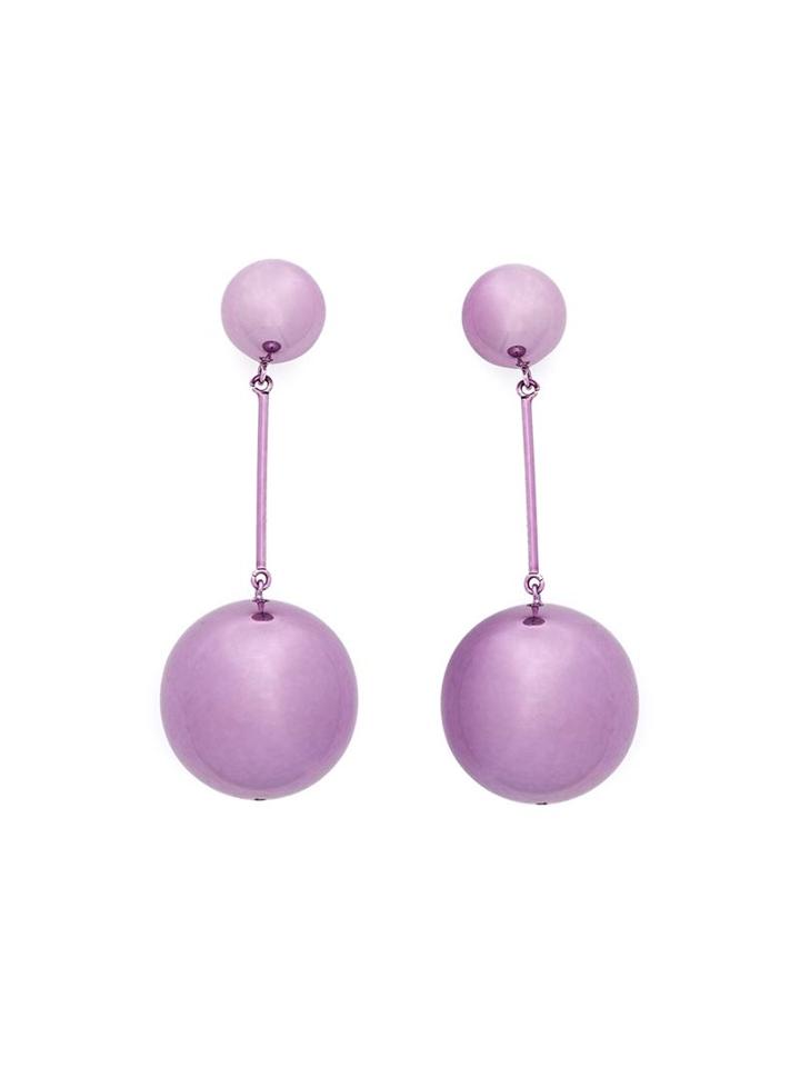 J.w. Anderson Metallic Sphere Drop Earrings, Women's, Pink/purple, Brass
