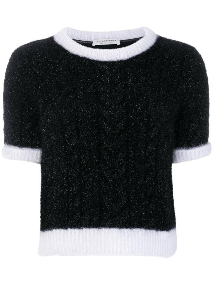 Philosophy Di Lorenzo Serafini Cropped Knit Jumper - Black