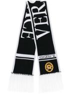 Versace Fringed Logo Scarf - Black
