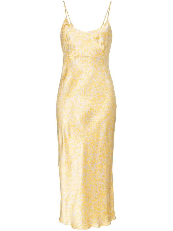 Ganni Cameron Satin Slip Dress - Yellow