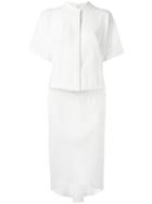 Brunello Cucinelli Cinched Shirt Dress, Women's, Size: Medium, White, Silk/acetate/brass