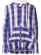 Greg Lauren Shirt Style Buttoned Hoodie - Multicolour