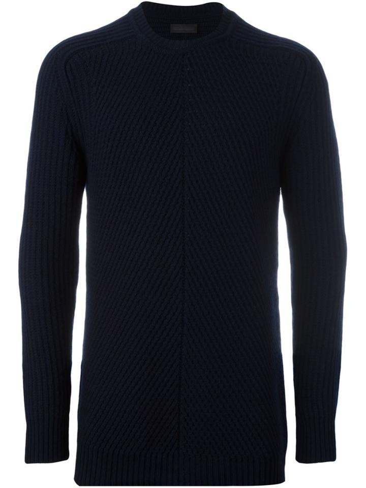 Diesel Black Gold Ribbed Crew Neck Jumper - Blue