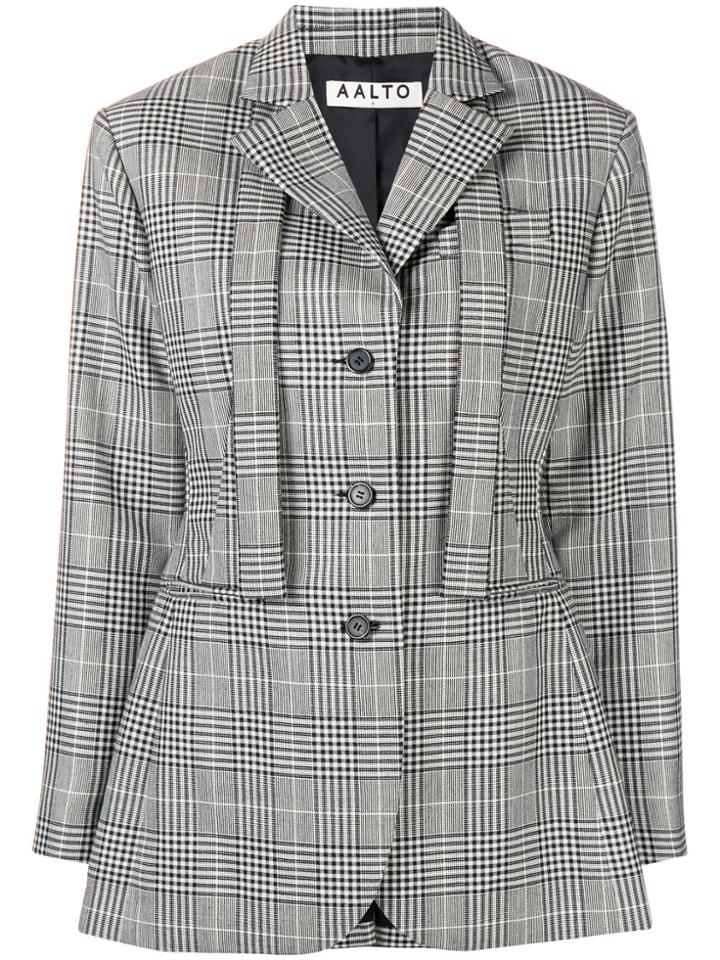 Aalto Oversized Checked Blazer - Grey