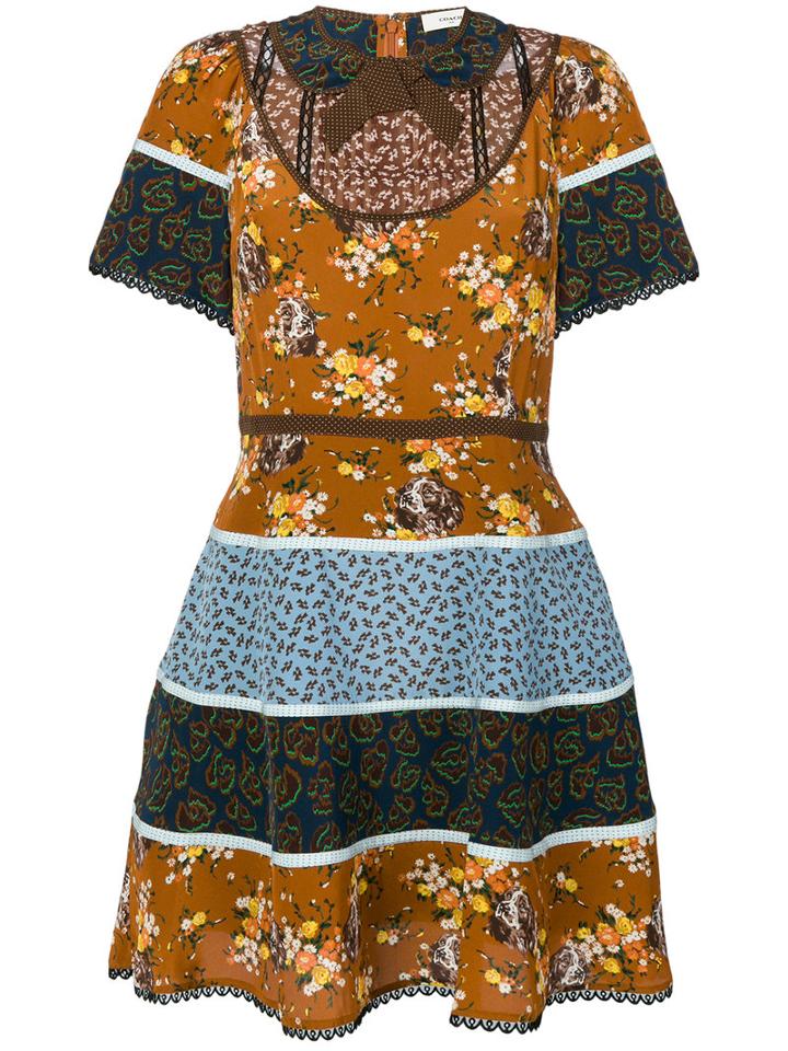 Coach - Multiple Floral Prints Dress - Women - Nylon/polyester/cupro - 4, Brown, Nylon/polyester/cupro