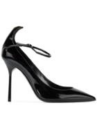 Saint Laurent Black Patent Ankle Strap 115 Pumps