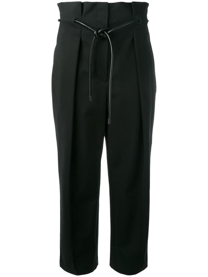 3.1 Phillip Lim Origami Pleat Trousers, Women's, Size: 8, Black, Cotton/polyamide/spandex/elastane/polyurethane