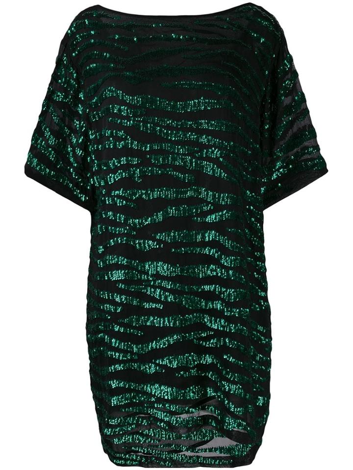 P.a.r.o.s.h. Sequin Zebra T-shirt Dress - Green