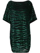 P.a.r.o.s.h. Sequin Zebra T-shirt Dress - Green