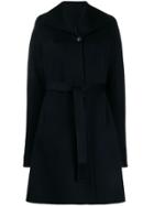 Aspesi Textured Belted Coat - Blue