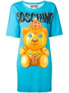 Moschino Crowned Bear T-shirt Dress - Blue