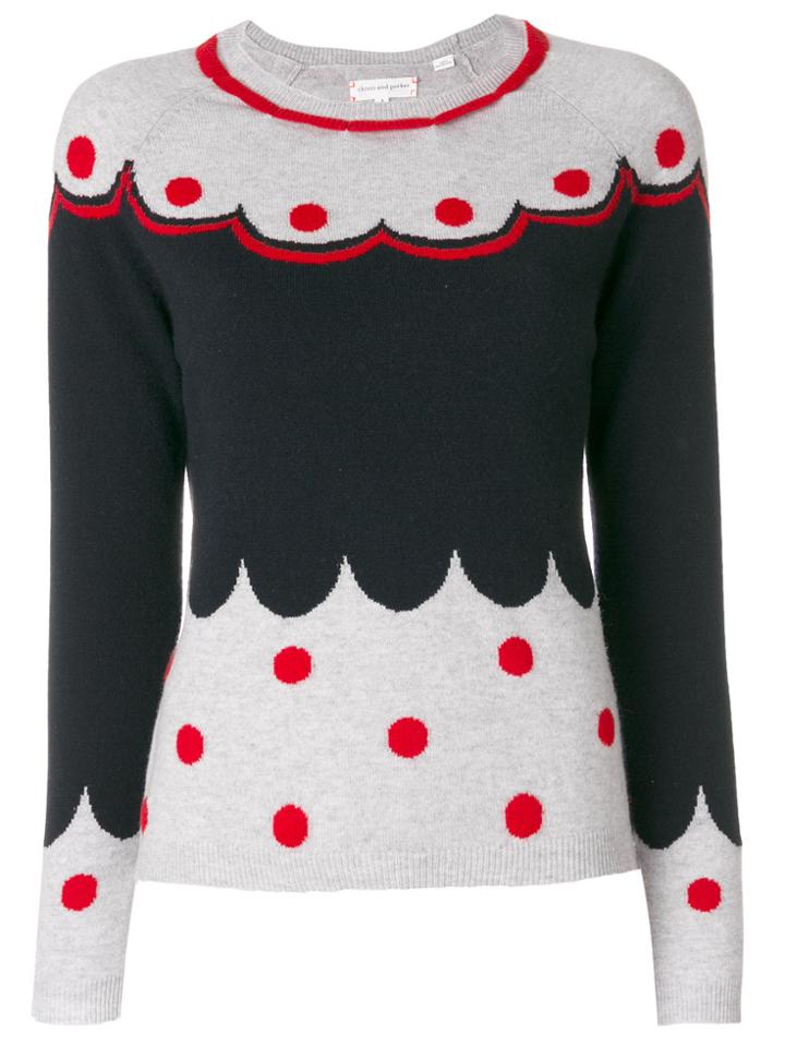 Chinti & Parker Patterned Cashmere Knit Sweater - Grey
