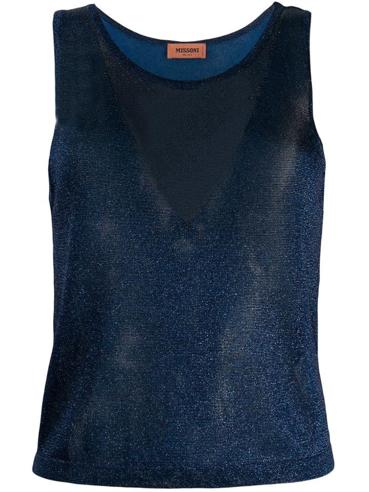 Missoni Metallic Knitted Top - Blue