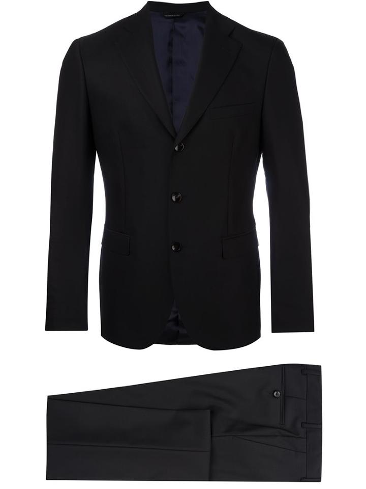 Tonello Fitted Dinner Suit, Men's, Size: 50, Black, Spandex/elastane/viscose/virgin Wool