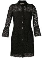 Sandro Paris Lace A-line Shirt Dress - Black
