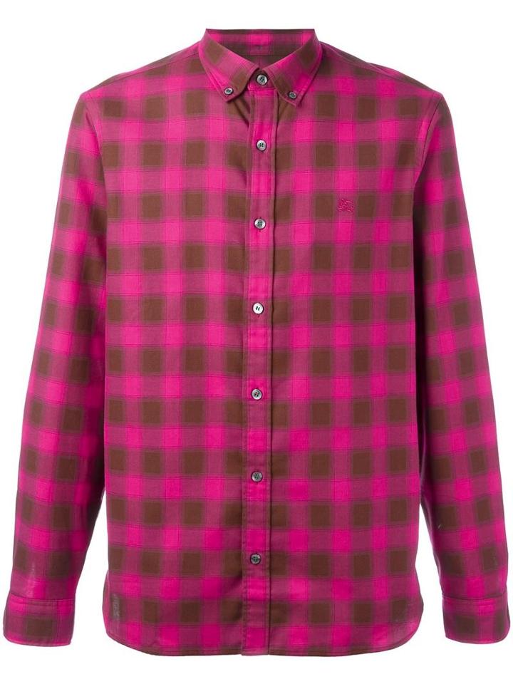 Burberry Checked Print Shirt, Men's, Size: Large, Cotton
