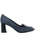 Tod's Double T Fringed Pumps - Blue