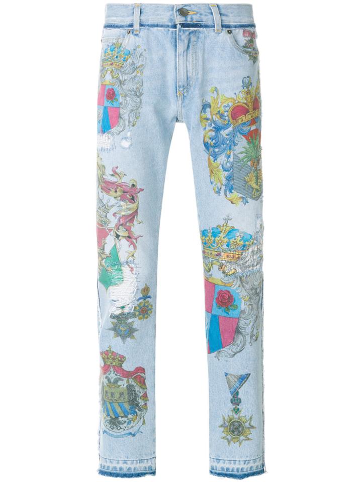 Dolce & Gabbana Printed Jeans - Blue
