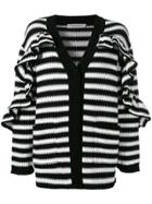 Philosophy Di Lorenzo Serafini Ruffled Striped Cardigan - Black