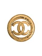 Chanel Vintage Round Logo Brooch, Women's