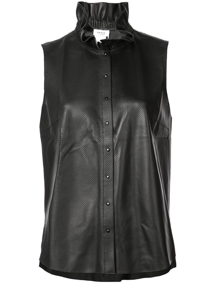 Akris Punto Ruffled Neck Vest - Black