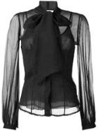 Dondup Sheer Dotted Shirt, Women's, Size: 44, Black, Silk/polyester
