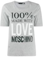 Love Moschino Logo Print Crew Neck T-shirt - Grey