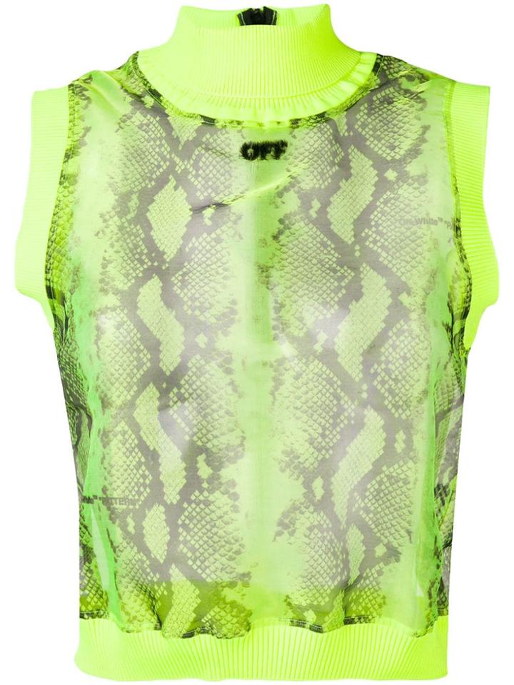 Off-white Python Print Top - Yellow
